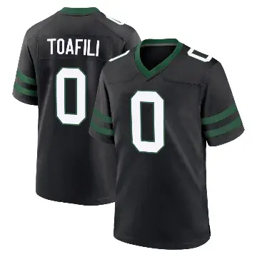 ＃0 Men's Lawrance Toafili Black Game New York Jets Legacy Alternate Jersey