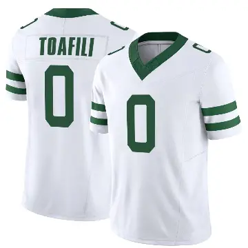 ＃0 Men's Lawrance Toafili White Game New York Jets Legacy Jersey
