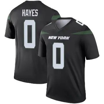 ＃0 Men's Marquis Hayes Black Legend New York Jets Stealth Color Rush Jersey