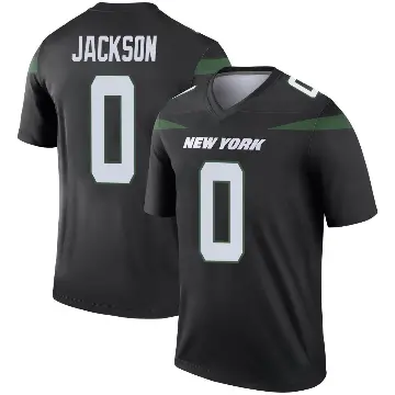 ＃0 Men's Samuel Jackson Black Legend New York Jets Stealth Color Rush Jersey