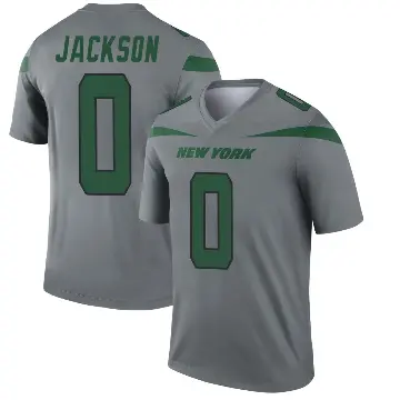＃0 Men's Samuel Jackson Gray Legend New York Jets Inverted Jersey