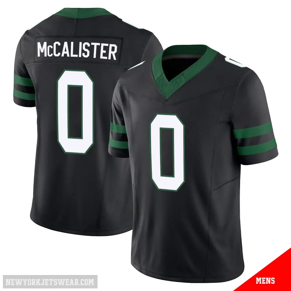 ＃0 Men's Tanner McCalister Black Limited New York Jets Legacy Alternate Vapor F.U.S.E. Jersey