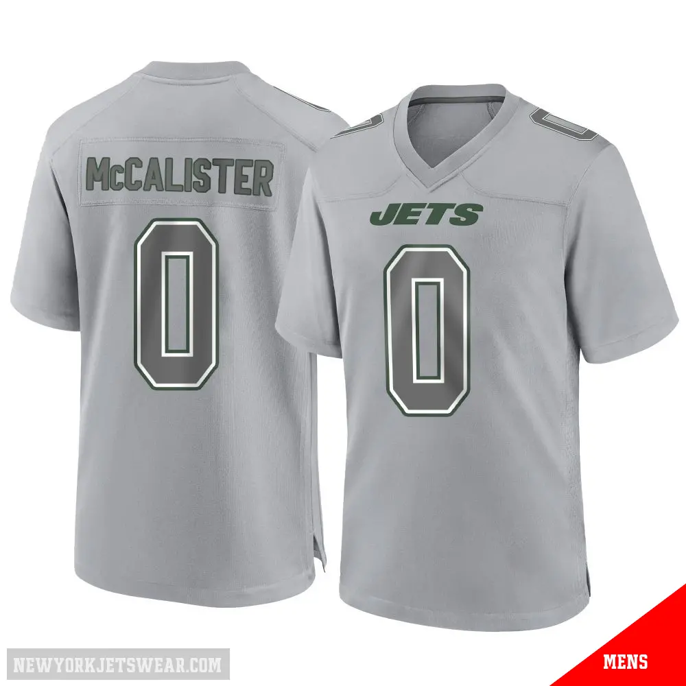 ＃0 Men's Tanner McCalister Gray Game New York Jets Atmosphere Fashion Jersey