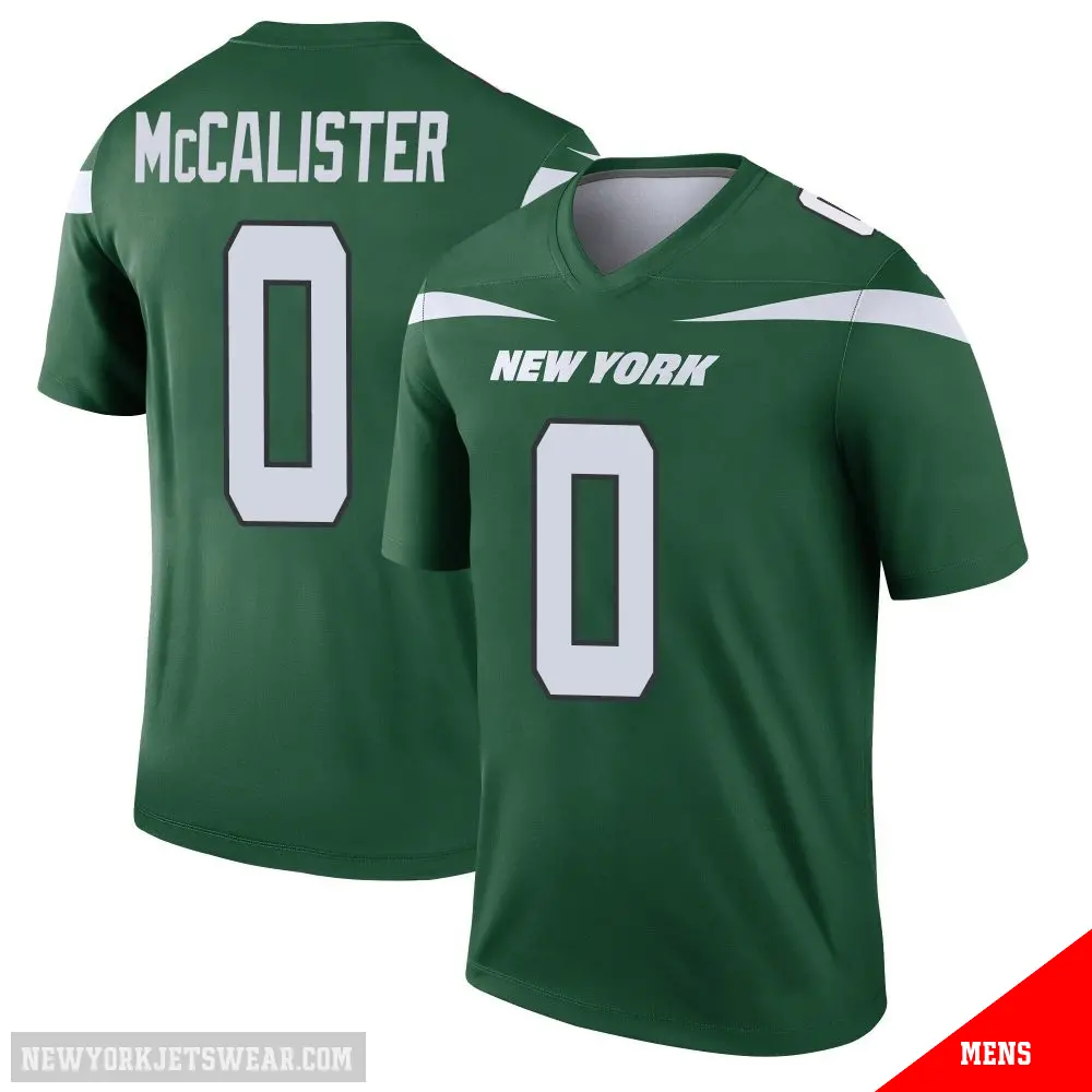 ＃0 Men's Tanner McCalister Green Legend New York Jets Gotham Player Jersey