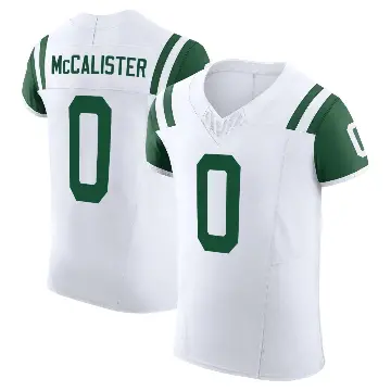 ＃0 Men's Tanner McCalister White Elite New York Jets Classic Alternate Vapor F.U.S.E. Jersey