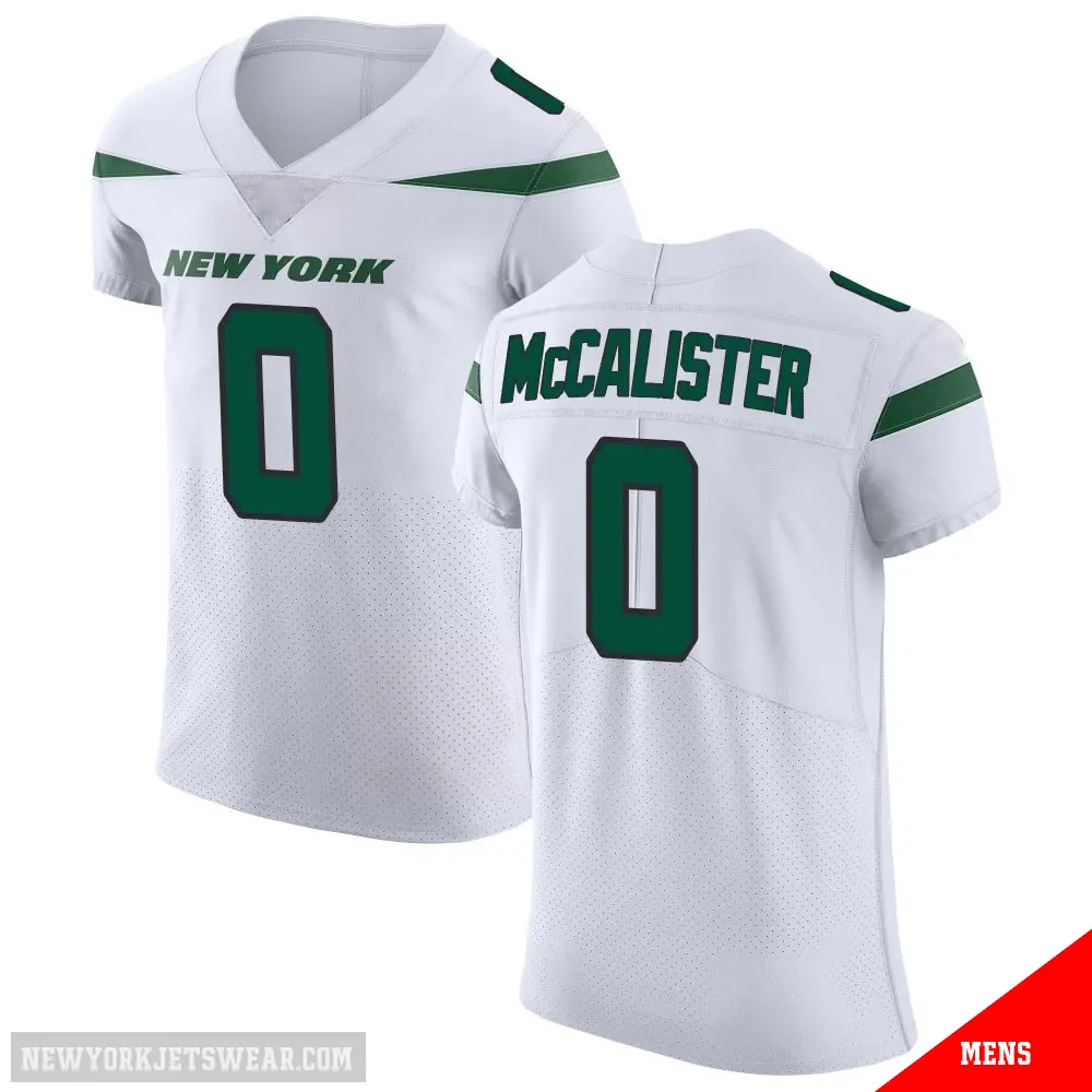 ＃0 Men's Tanner McCalister White Elite New York Jets Spotlight Vapor Untouchable Jersey