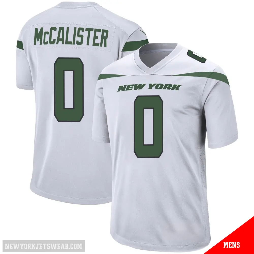 ＃0 Men's Tanner McCalister White Game New York Jets Spotlight Jersey