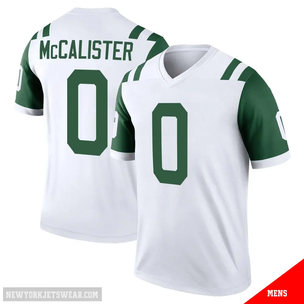 ＃0 Men's Tanner McCalister White Legend New York Jets Classic Alternate Jersey