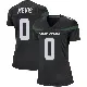 ＃0 Women's Harrison Mevis Black Game New York Jets Stealth Jersey