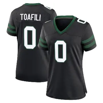 ＃0 Women's Lawrance Toafili Black Game New York Jets Legacy Alternate Jersey