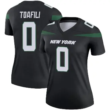 ＃0 Women's Lawrance Toafili Black Legend New York Jets Stealth Color Rush Jersey
