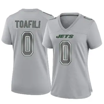 ＃0 Women's Lawrance Toafili Gray Game New York Jets Atmosphere Fashion Jersey