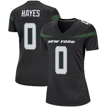 ＃0 Women's Marquis Hayes Black Game New York Jets Stealth Jersey