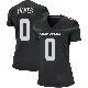 ＃0 Women's Marquis Hayes Black Game New York Jets Stealth Jersey