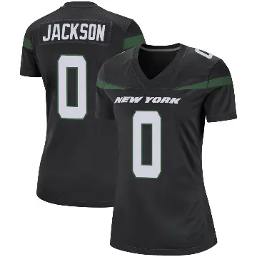 ＃0 Women's Samuel Jackson Black Game New York Jets Stealth Jersey