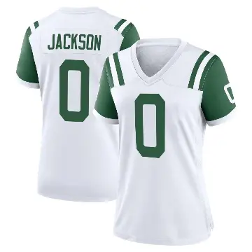 ＃0 Women's Samuel Jackson White Game New York Jets Classic Alternate Jersey