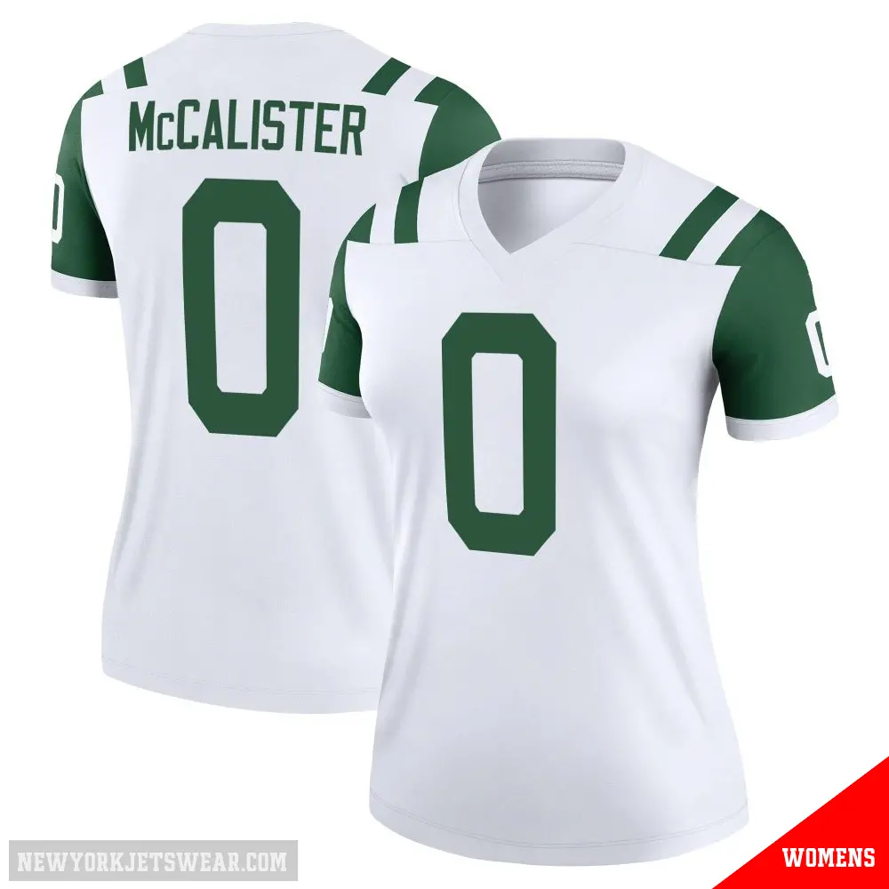 ＃0 Women's Tanner McCalister White Legend New York Jets Classic Alternate Jersey
