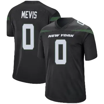 ＃0 Youth Harrison Mevis Black Game New York Jets Stealth Jersey