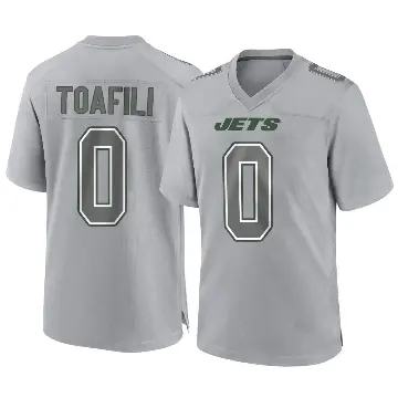 ＃0 Youth Lawrance Toafili Gray Game New York Jets Atmosphere Fashion Jersey