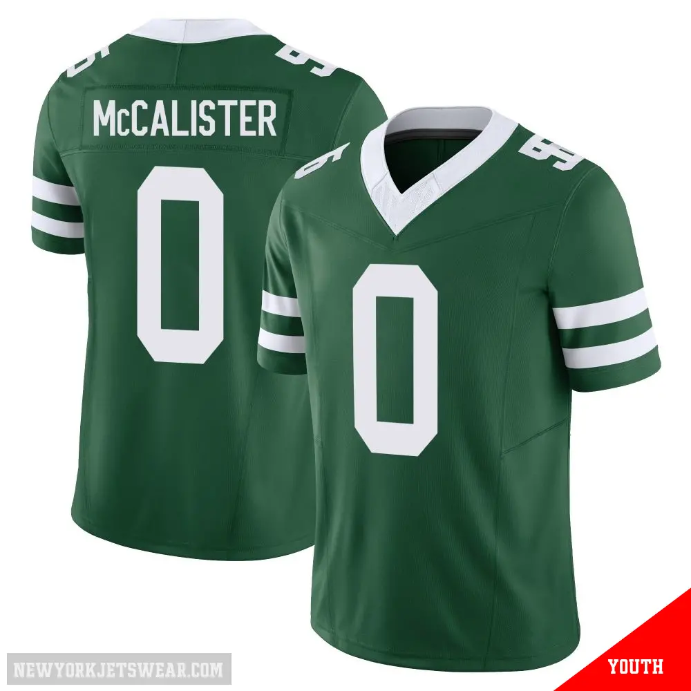 ＃0 Youth Tanner McCalister Green Limited New York Jets Legacy Vapor F.U.S.E. Jersey