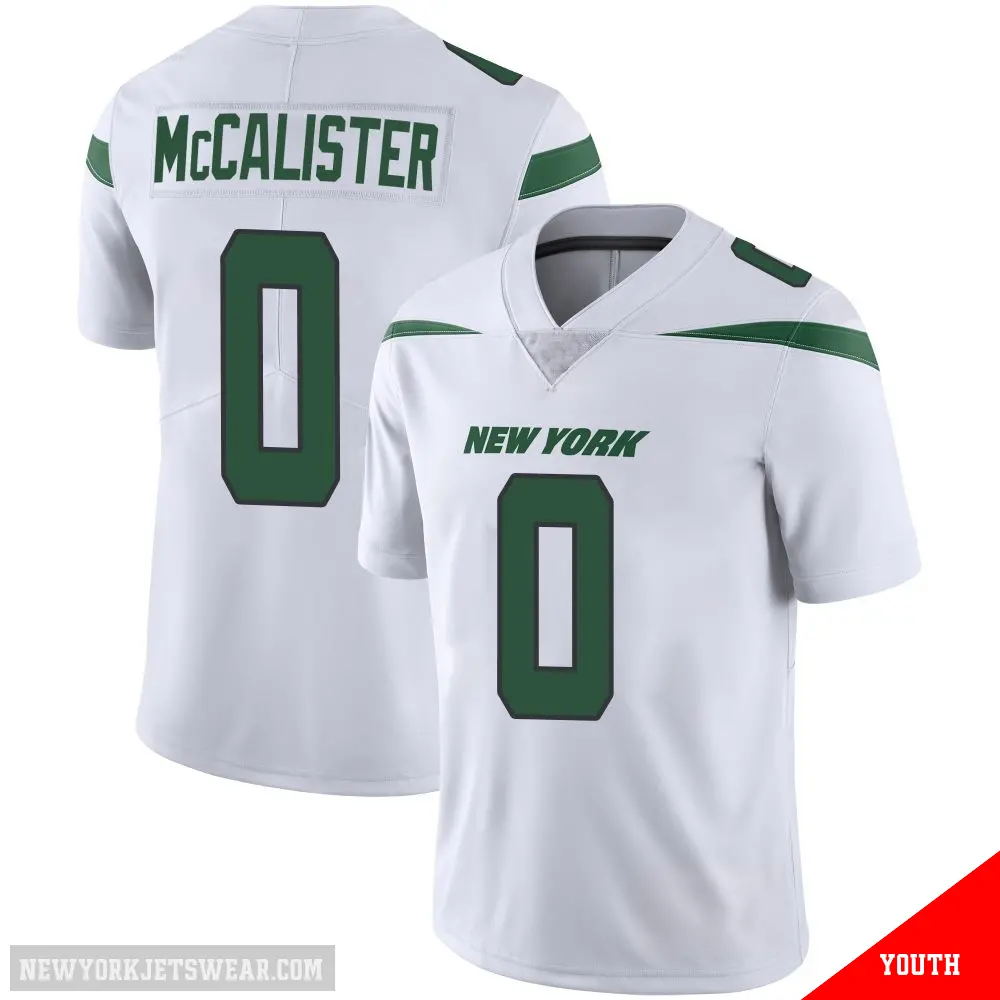 ＃0 Youth Tanner McCalister White Limited New York Jets Spotlight Vapor Jersey