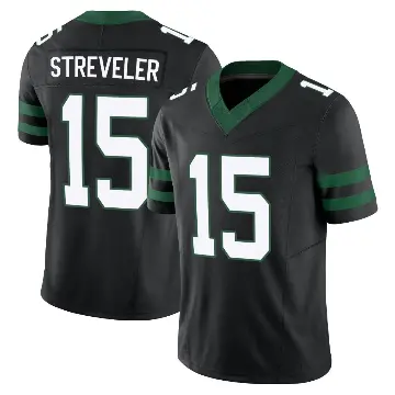 ＃15 Men's Chris Streveler Black Limited New York Jets Legacy Alternate Vapor F.U.S.E. Jersey