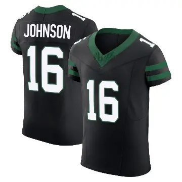 ＃16 Men's Tyler Johnson Black Elite New York Jets Legacy Alternate Vapor F.U.S.E. Jersey