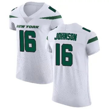 ＃16 Men's Tyler Johnson White Elite New York Jets Spotlight Vapor Untouchable Jersey