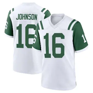 ＃16 Men's Tyler Johnson White Game New York Jets Classic Alternate Jersey