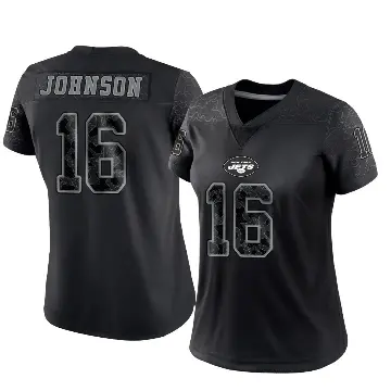 ＃16 Women's Tyler Johnson Black Limited New York Jets Reflective Jersey