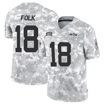 ＃18 Men's Nick Folk Arctic Camo Limited New York Jets 2024 Salute to Service Jersey