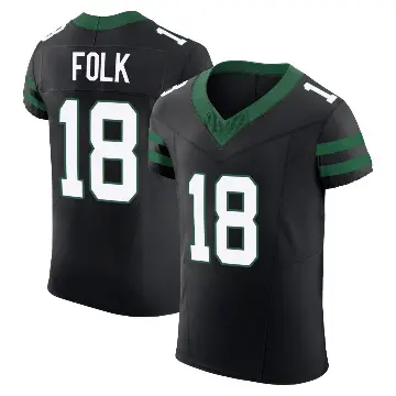 ＃18 Men's Nick Folk Black Elite New York Jets Legacy Alternate Vapor F.U.S.E. Jersey