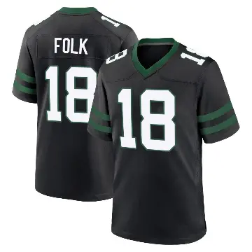 ＃18 Men's Nick Folk Black Game New York Jets Legacy Alternate Jersey