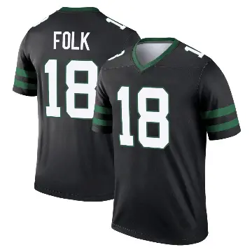 ＃18 Men's Nick Folk Black Legend New York Jets Legacy Jersey