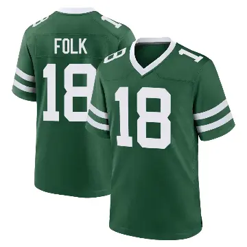 ＃18 Men's Nick Folk Green Game New York Jets Legacy Jersey