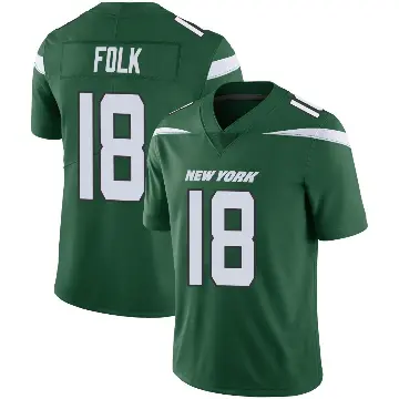 ＃18 Men's Nick Folk Green Limited New York Jets Gotham Vapor Jersey