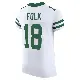 ＃18 Men's Nick Folk White Elite New York Jets Alternate Vapor F.U.S.E. Jersey