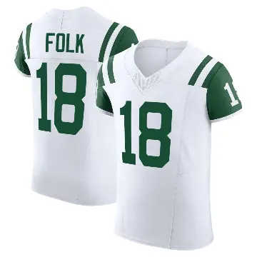 ＃18 Men's Nick Folk White Elite New York Jets Classic Alternate Vapor F.U.S.E. Jersey