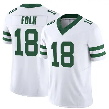 ＃18 Men's Nick Folk White Game New York Jets Legacy Jersey