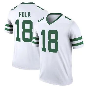 ＃18 Men's Nick Folk White Legend New York Jets Legacy Jersey