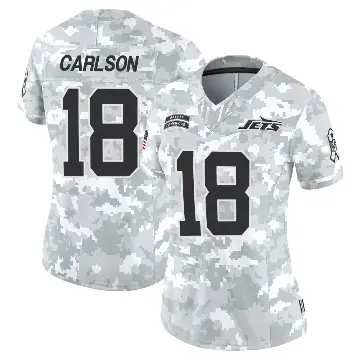 ＃18 Women's Anders Carlson Arctic Camo Limited New York Jets 2024 Salute to Service Jersey