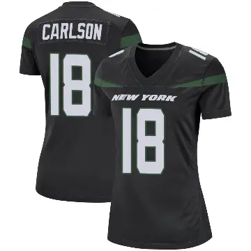 ＃18 Women's Anders Carlson Black Game New York Jets Stealth Jersey