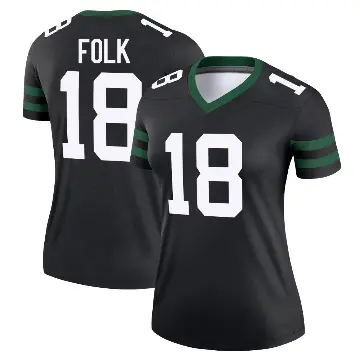 ＃18 Women's Nick Folk Black Legend New York Jets Legacy Jersey