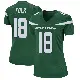 ＃18 Women's Nick Folk Green Game New York Jets Gotham Jersey