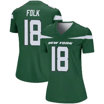 ＃18 Women's Nick Folk Green Legend New York Jets Gotham Player Jersey