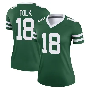 ＃18 Women's Nick Folk Green Legend New York Jets Legacy Jersey