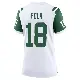 ＃18 Women's Nick Folk White Game New York Jets Classic Alternate Jersey