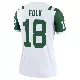 ＃18 Women's Nick Folk White Legend New York Jets Classic Alternate Jersey