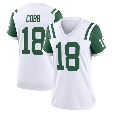 ＃18 Women's Randall Cobb White Game New York Jets Classic Alternate Jersey