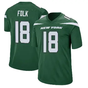 ＃18 Youth Nick Folk Green Game New York Jets Gotham Jersey